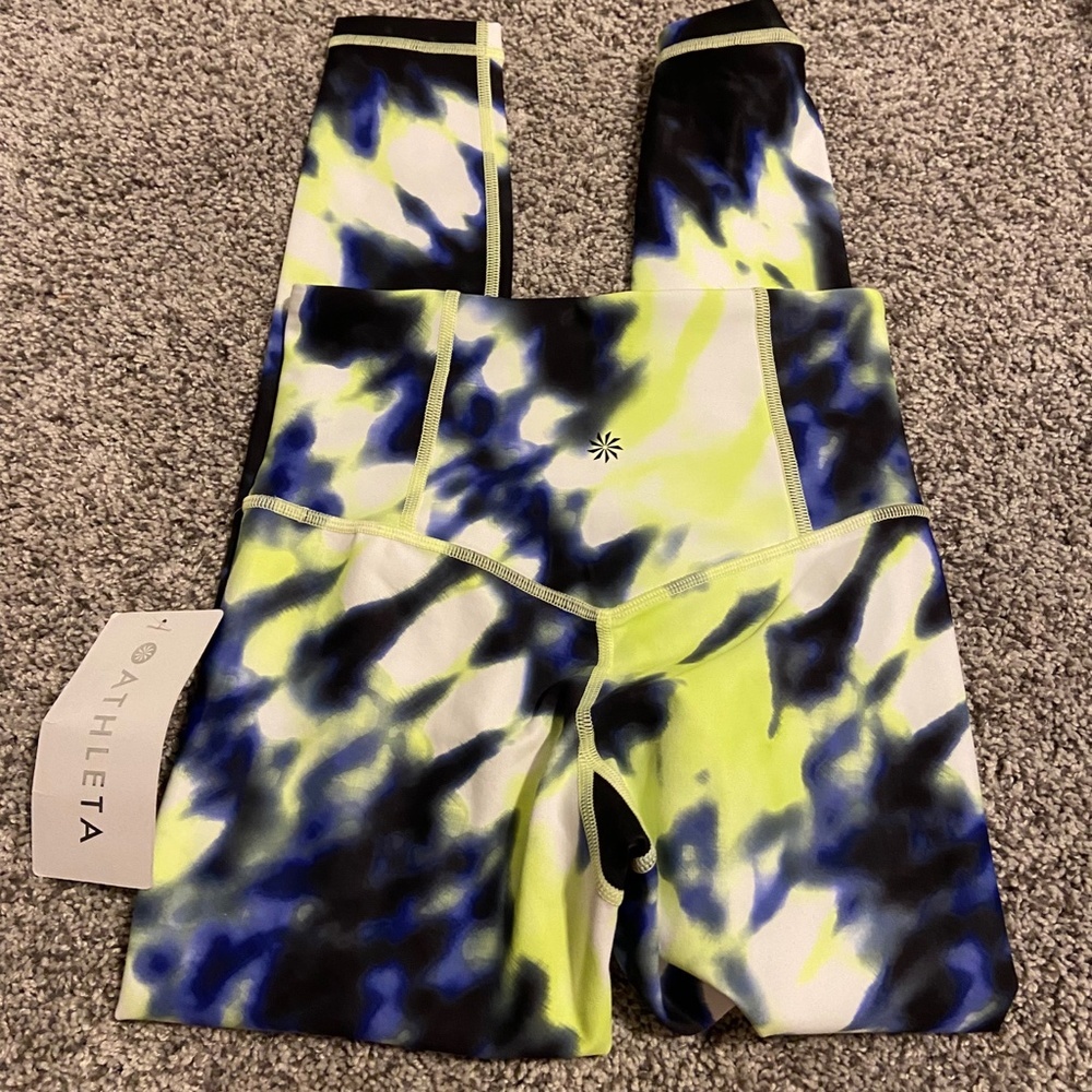 Athleta Tie Dye Elation 7/8 Tight Cobalt Blue - Picture 4 of 6